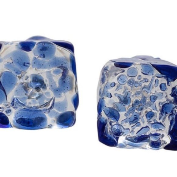 Maryam Nassir Zadeh ”Ice Cube” Glass White/Clear Stud Earrings - Picture 4 of 7